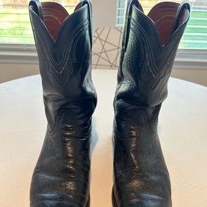 Lucchese 2000 Men's Cowboy Boots - Black Vintage Classic Western - Size 13 D